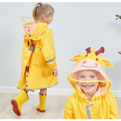 Childrens Raincoat Boys and Girls Baby Poncho Children with Safety Reflective Strips
