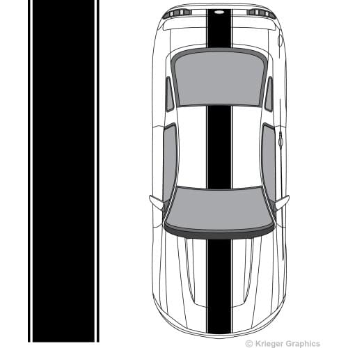 For Ford Mustang Center Racing Stripe Vinyl Decal Kit Car styling
