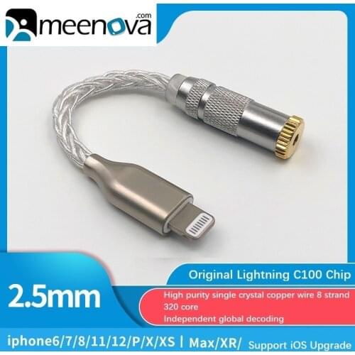 Lightning to 2.5mm 4.4mm Balance Port Audio Adapter Jack for iPhone 11 Pro Max,Xs,Xr,8 Plus,iPad Air Mini,iPod6,C100,iOS,24bit44