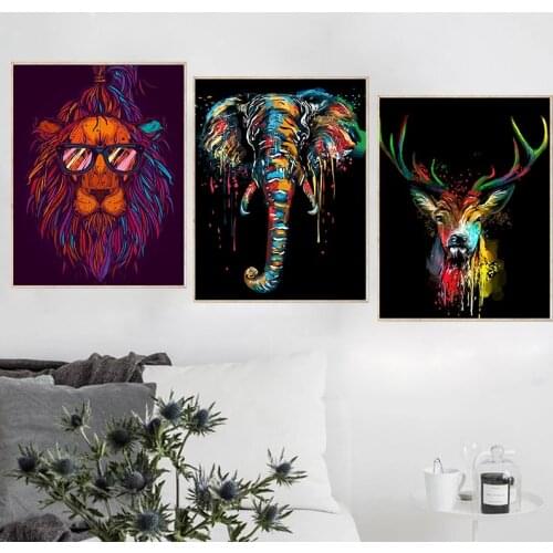 Gatyztory 3pcs Paint By Numbers For Adults Children Animal HandPainted Oil Painting Canvas DIY Gift Home Decor 40×50cm Frame