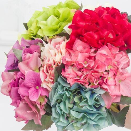11 psc/lot) High quality hydrangea silk flowers Artificial Peony Flowers Wedding Decoration Room Hydrangea Flores Artificiales