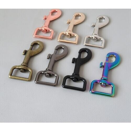 20pcs/Lot 25mm Metal Buckle Swivel Clasp Carabiner Clip Loop Snap Hook For Dog Leads Leash Lock Hardware Sewing DIY Accessory
