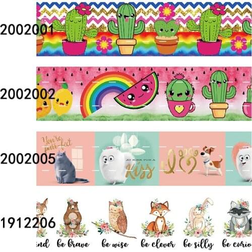 FLRARIBBONS 22mm 38mm 75mm cactus cute animal ribbon
