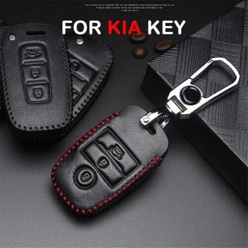 For Kia Rio 4 x line Sportage 3 4 Ceed Sorento K5 K3 K2 Cerato Picanto Stinger Niro Car Accessories Leather Car Key Case Cover