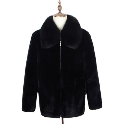 Real Rabbit fur Coat Men New Fashion Autumn and Winter Natural Rabbit Fur Jackets Coat Hooded High Quality
