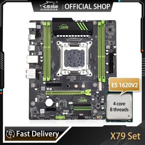 JINGSHA LGA 2011 X79 Motherboard Combo With Xeon E5 1620V2 3.7GHz 4 Core 10Mb Processor CPU Support DDR3 ECC REG 1866 MHz Memory