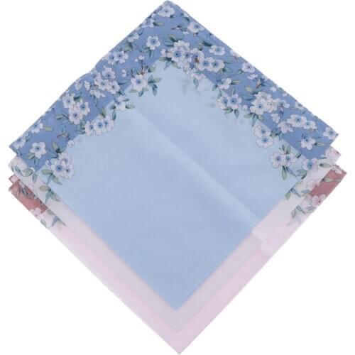 3pc Handkerchiefs Charms Girls Flower Hanky Comfy Kerchiefs Party Hankie