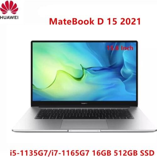 Huawei MateBook D 15 2021 laptop i7-1165G7 16GB RAM 512GB SSD 15.6-inch full-screen notebook computer Ultrabook