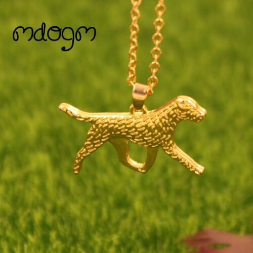 New Cute Border Terrie Necklace Dog Animal Pendant Gold Silver Plated Jewelry For Women Male Female Girls Ladies AKC N111
