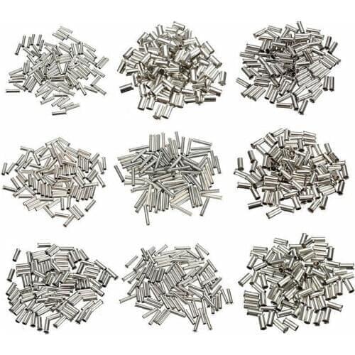 Tin-coated Copper Material Uninsulated TerminalFerrules Cord End Electrical Cable,Tube-shaped BareTerminals Wire Crimp Connector