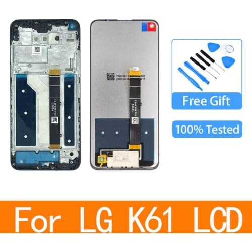 Original For 6.53''LG K61 LMQ630EAW LM-Q630EAW LM-Q630BAW LCD Display Touch Screen Digitizer Assembly with Frame For LG K61 Lcd