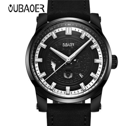 OUBAOER Original Watch Men Top Brand Luxury Men Watches Leather Clock Men Watches Relogio Masculino Horloges Mannen Erkek Saat