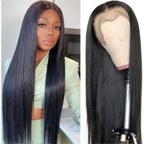 Remy Bone Straight Lace Front Human Hair Wigs Transparent13x4 Frontal Wigs Brazilian Hair Straight 28 30 4X4 Lace Closure Wigs