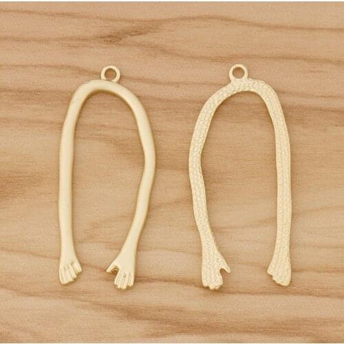 10 Pieces Matte Gold Hand of God Charms Pendants for DIY Earrings Jewellery Making Accessories 43x18mm