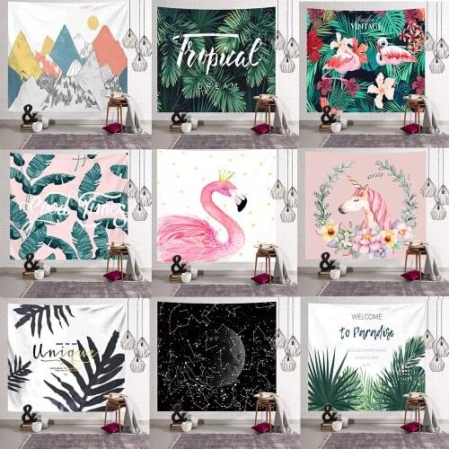 Nordic Style Hanging Cloth Background Decor Ins Room Decoration Dormitory Bedroom Wall Bedspread Cloth Flamingo Unicorn Tapestry