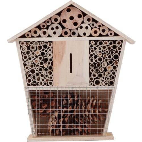 Gardening Wooden Insect Small House Shelter Nesting Handicrafts Decoration for Bee Bug Household Decoration