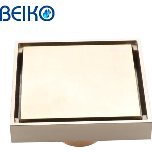 Modern Copper Invisible Shower Floor Drain Bathroom Balcony Grey Gold Brass Material Rapid Drainage Tile Insert Square Drains