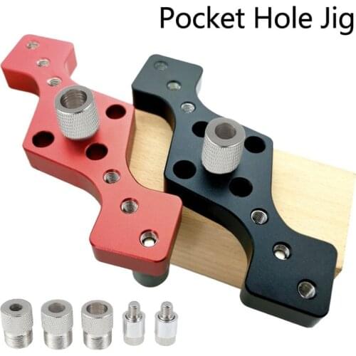 Alloy Vertical Pocket Hole Jig Woodworking 6/8/10mm Drilling Locator Wood Dowelling Self Centering Drill Guide Kit Hole Puncher
