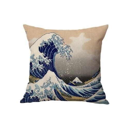 Mediterranean Creative Cotton Linen Pillow Cover Sofa Cushion Cover Office Waist Cover Cushion Cover Bedside Back Cushion