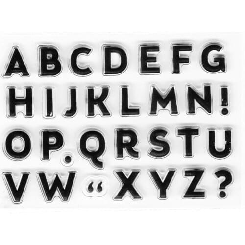 Bold Uppercase Letter Clear Stamps Silicone Seal Photo Album Decor Clear Stamp Sheets DIY Scrapbooking Stationery Toys