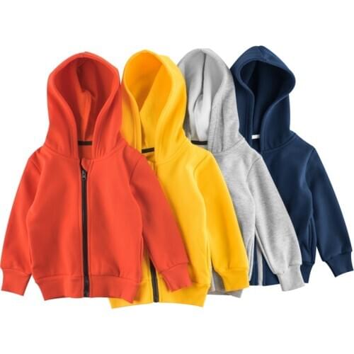 Baby Boys Girls Hooded Sweatshirts Kids Zipper Coat Outwear Children Spring Autumn Winter Tops Jackets Clothes Clothing