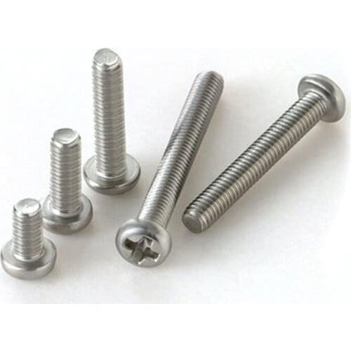 M4 Phillips Screw Round head Screws Pan head Machine Bolts Length 4mm-100mm