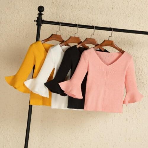 Za2021 korean style sweaters for women fashion tops sweaters kawaii clothes brown black white pullovers knitted blouses