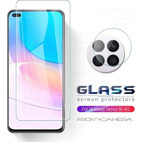 Hauwei nova8i glass 1-to-2 camera protective glass for huawei hawei huwei nova 8i 8 i 8i 2021 screen protector film cover 6.67