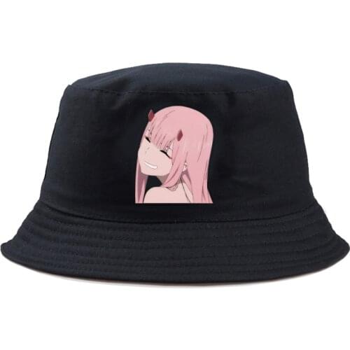 Panama Bucket Hat Men Women Darling in the Franxx Anime Print summer Hat Hip Hop Fishing Fisherman Hat FOR BOY GIRLS