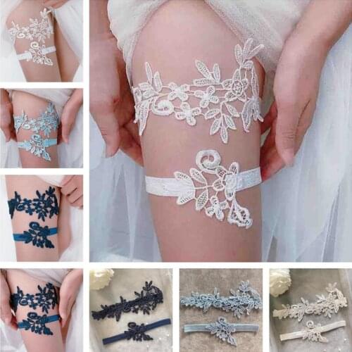 Women Bow Leg Ring Sexy Lingerie Lace Floral Garter Belt Bowknot Leg Loop Wedding Garters Bridal Cosplay Fashion Stocking Ring