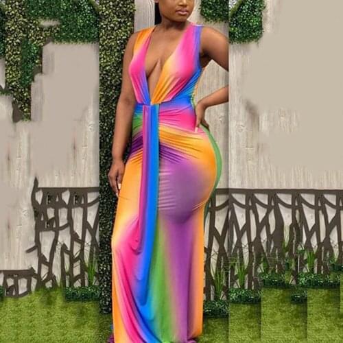 Sexy Dress for Women Floor Length Sleeveless V Neck Bodycon Mermaid Fashion Elegant Evening Night Party Vestidos Mujer Dress New