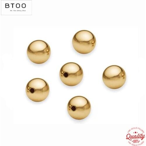 Real 14K Gold Filled Round Seamless Bead Gold Beads for Jewelry Making Handmde DIY Accessories Gold Jewelry Findings Seed Beads