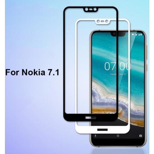 1pcs Ultra-Thin white black color full screen protector Tempered Glass film For Nokai 7.1 Nokai7.1 Screen protective glass film