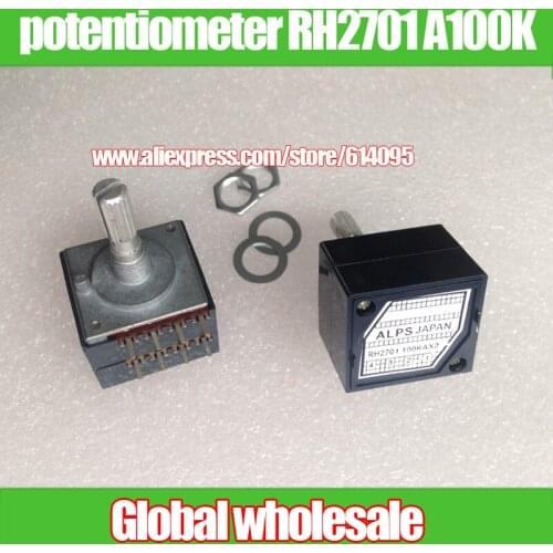 1pcs new enthusiast ALPS precision double volume potentiometer RH2701-100KA without stepping A100Kx2