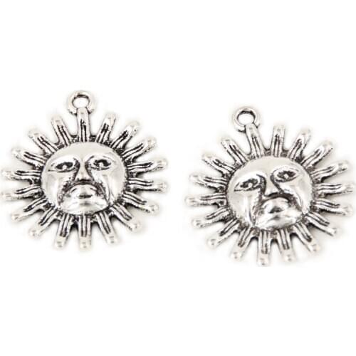 20pcs Silver Color Alloy Lotus Charms Flower Pendant Nature Jewelry Findings