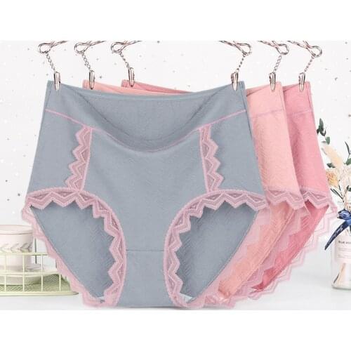 3pcs Panties for women 6XL big size fat pure cotton anti-bacterial high waist for middle-aged and elderly women cotton shorts