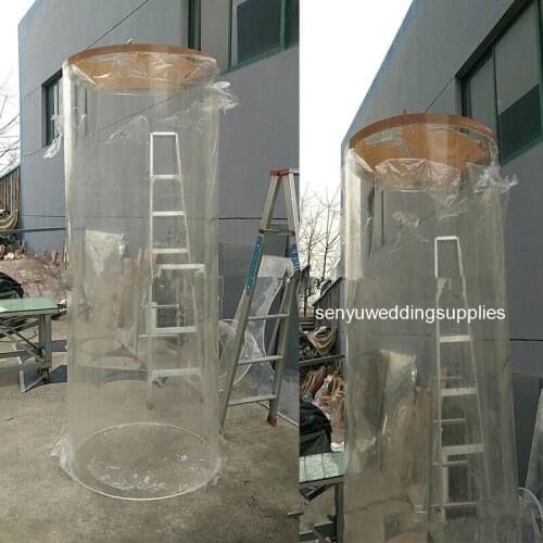 Custom 3pcs/set) round clear party cake plinth acrylic flower stand for wedding decoration senyu1085