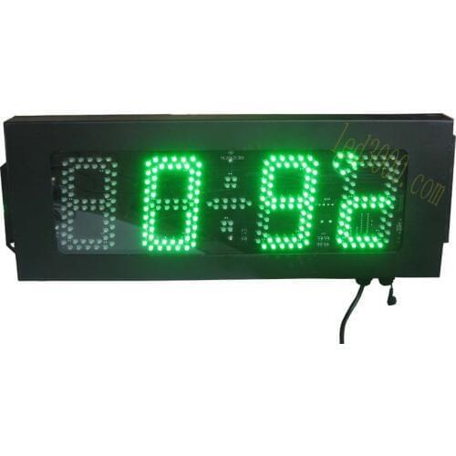 5inch 4digits green color time and temperature clock(HOT4-5G)