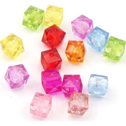 50/100pcs 8 10mm Mixed Transparent Square Acrylic Beads Loose Spacer Beads for Jewelry Making Bracelet Charm Diy Accessories