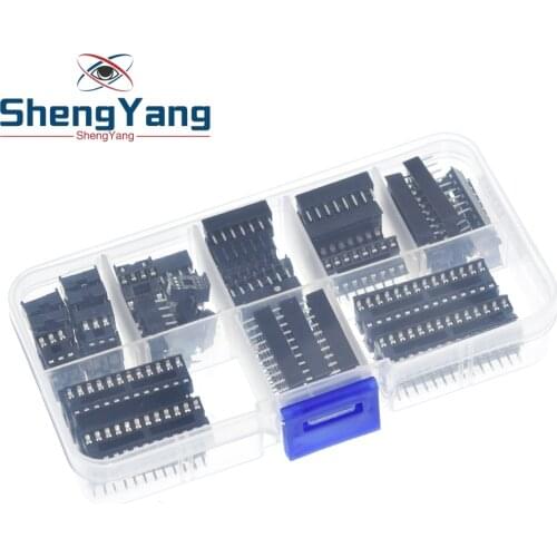 66PCS/Lot DIP IC Sockets Adaptor Solder Type Socket Kit 6,8,14,16,18,20,24,28 pins New