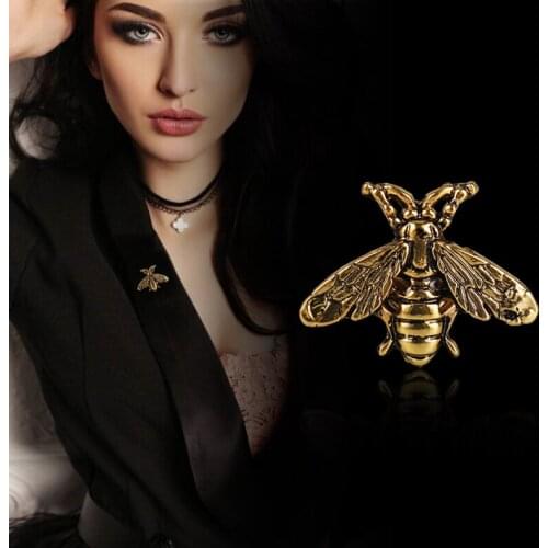 New cosmile ancients Golden bee brooch metal badge pin collection Clothes accessories new hot fashion