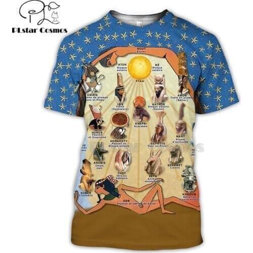 Mysterious retro ancient Horus Egypt 3d All Printed t shirts tshirt tees summer funny short sleeve Halloween cosplay apparel