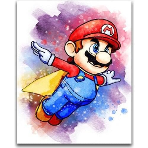 Carton Mario Pre-Printed 11CT Cross Stitch DIY Embroidery Full Kit DMC Threads Handicraft Painting Knitting Promotions