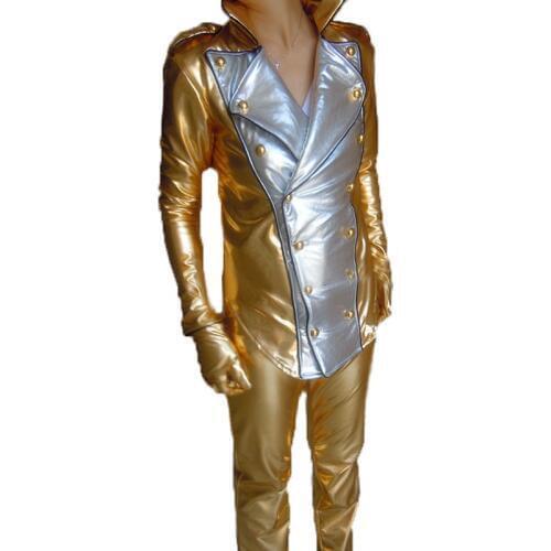 Michael Jackson History Billie Jean style Jacket Smooth Crimina Modern dance gold costumes cosplay cos clothing,top+pants+gloves