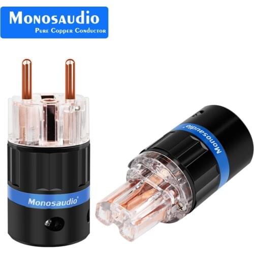 Monosaudio E105/F105 99.998% Pure Copper Shuko Power Connector Germnay European Power connector Audio Schuko Plug Pure Copper