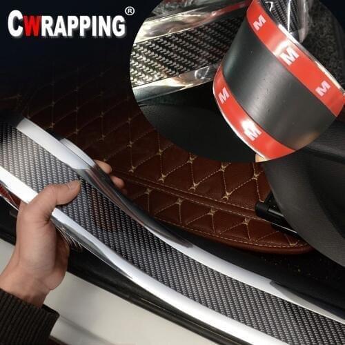 1M Car Scuff Plate Door Sill Panel Step Protector Edge Guard 5D Carbon Fiber Vinyl Sticker Trim Trunk Decal Auto DIY