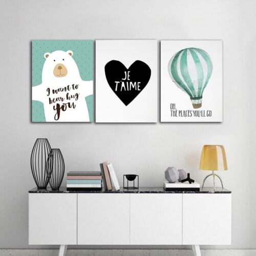 Nordic Minimalist Mint Green Balloon Decorative Print Modular Picture Wall Art Canvas Painting for Living Room No Frame
