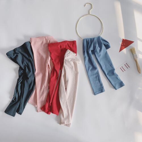 New Fashion Candy Color Baby Pants Spring Autumn Boys Girls Stretch Leggings Trousers for 2-6Y Children