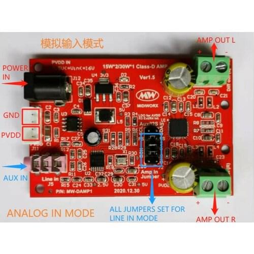 30W*2 Class D Digital Power Amplifier Board (SSM3582)