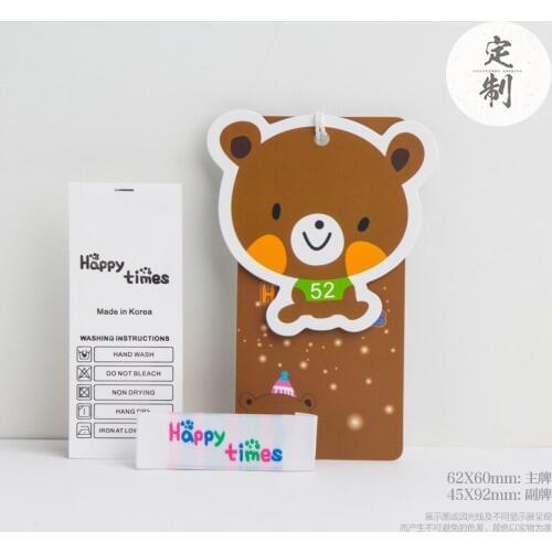 Customized paper hang tag/clothing swing tag labels/garment bag printed tags brand care labels logo GQ08023